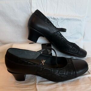 SAS Mary Jane Leather Comfort Heels – Size 9N Black Low Heeled Comfort -n- Cute